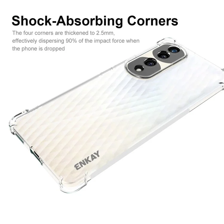 Enkay Hat Prince For Honor 70 Pro 5G / 70 Pro+ 5g de Capa de Telefone Transparente TPU Caixa Espessada Caso Protetor de Borda da Faixa de Lixo