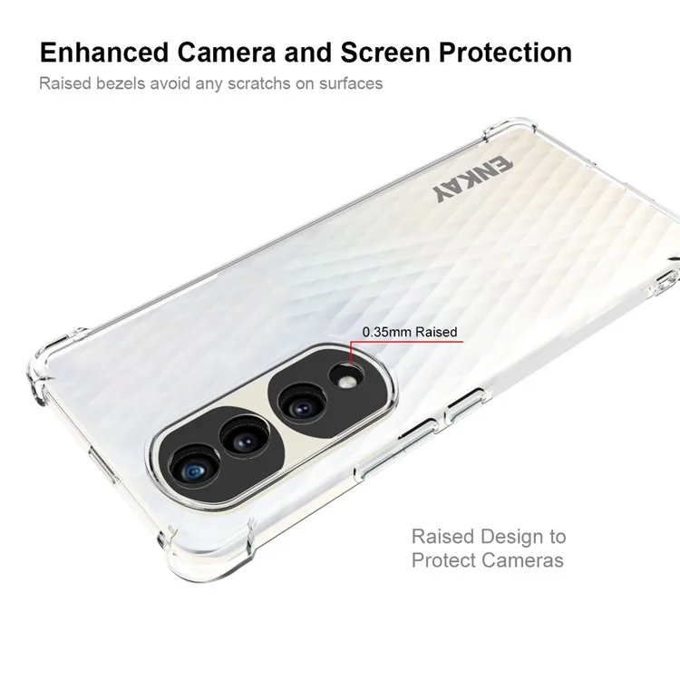 Enkay Hat Prince For Honor 70 Pro 5G / 70 Pro+ 5g de Capa de Telefone Transparente TPU Caixa Espessada Caso Protetor de Borda da Faixa de Lixo