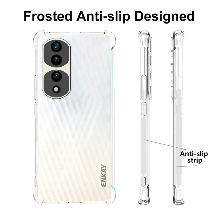 Enkay Hat Prince For Honor 70 Pro 5G / 70 Pro+ 5g de Capa de Telefone Transparente TPU Caixa Espessada Caso Protetor de Borda da Faixa de Lixo