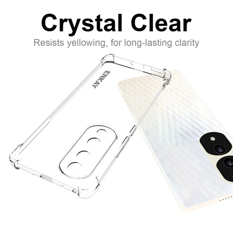 Enkay Hat Prince For Honor 70 Pro 5G / 70 Pro+ 5g de Capa de Telefone Transparente TPU Caixa Espessada Caso Protetor de Borda da Faixa de Lixo
