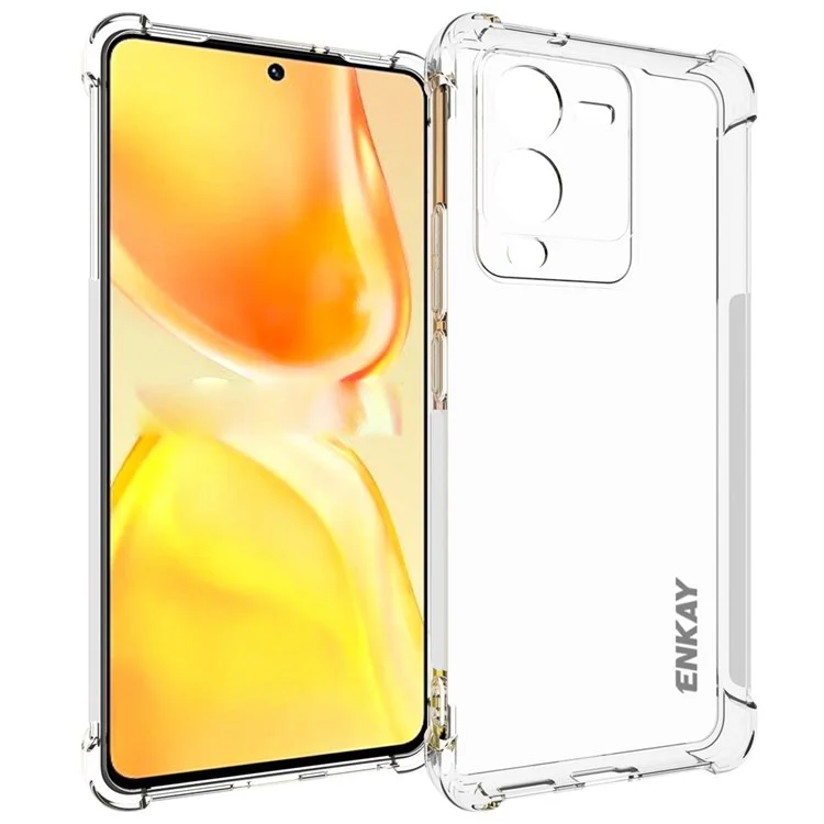 Enkay Hat Prince Para Vivo S15 5G Corrientes Engrosadas TPU TPU Teléfono Case de Bordes Anti-slip Strip Borde