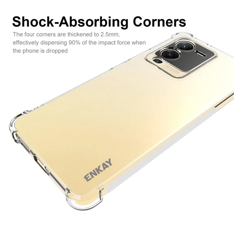 Enkay Hat Prince Para Vivo S15 5G Corrientes Engrosadas TPU TPU Teléfono Case de Bordes Anti-slip Strip Borde