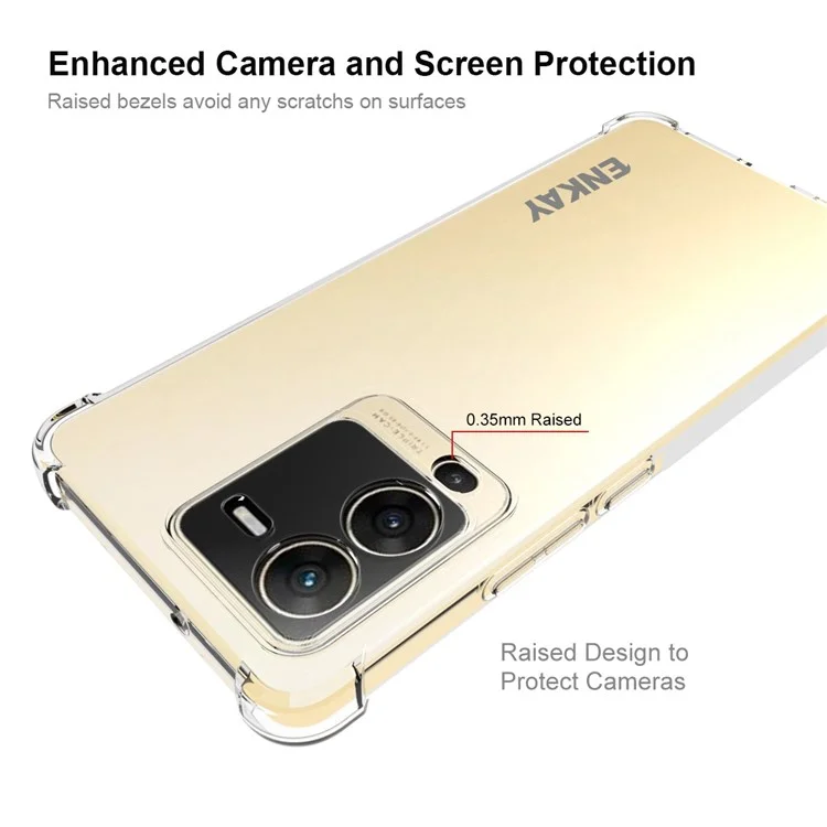 Enkay Hat Prince Para Vivo S15 5G Corrientes Engrosadas TPU TPU Teléfono Case de Bordes Anti-slip Strip Borde
