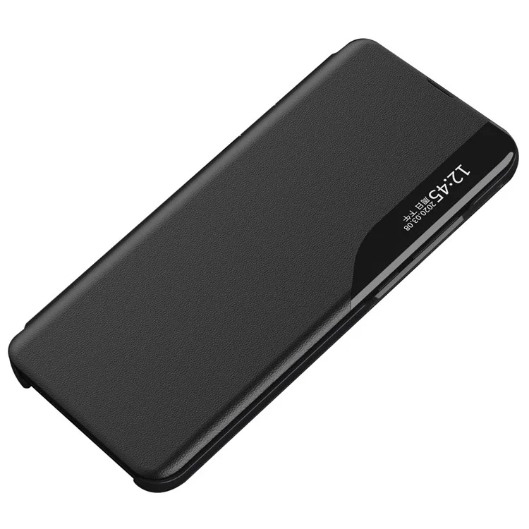 Per Xiaomi Poco F4 5G / Redmi K40S 5G Clear View Window Leather Flip Phone Case Shockproof Cover con supporto - Nero