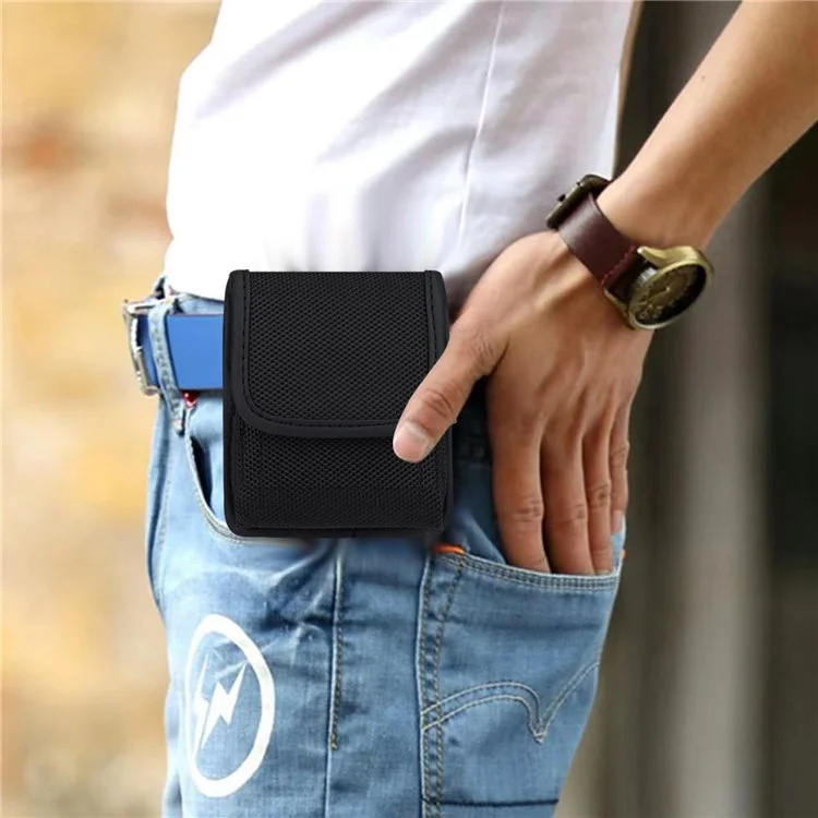 For Samsung Galaxy Z Flip4 5G / Flip3 5G Oxford Cloth Waist Belt Clip Phone Case Folding Phone Bag Pouch