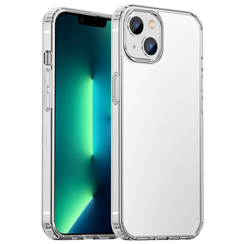 IPAKY for iPhone 14 6.1 inch PC + TPU Matte Phone Cover Drop-proof Back Case Support Wireless Charging - Translucent