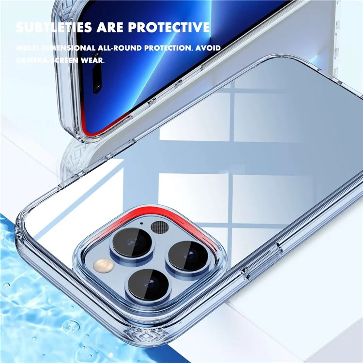 IPAKY Anti-fall Phone Case for iPhone 14 Pro 6.1 inch, Shockproof Crystal Clear Mobile Phone Bumper Cover