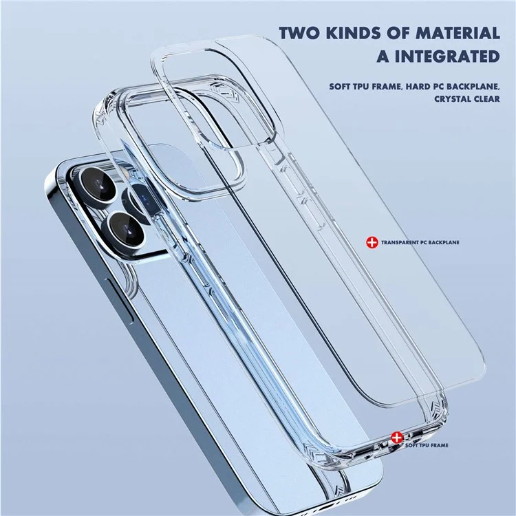 IPAKY Anti-fall Phone Case for iPhone 14 Pro 6.1 inch, Shockproof Crystal Clear Mobile Phone Bumper Cover