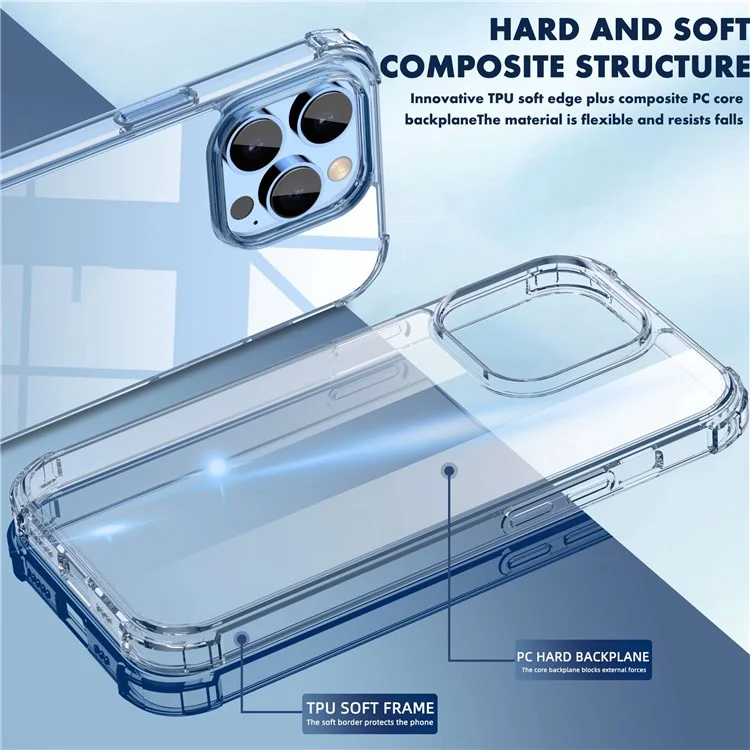IPAKY For iPhone 14 Pro Max 6.7 inch Ultra Slim Drop-proof Phone Case Anti-scratch Hard PC TPU Frame Back Cover