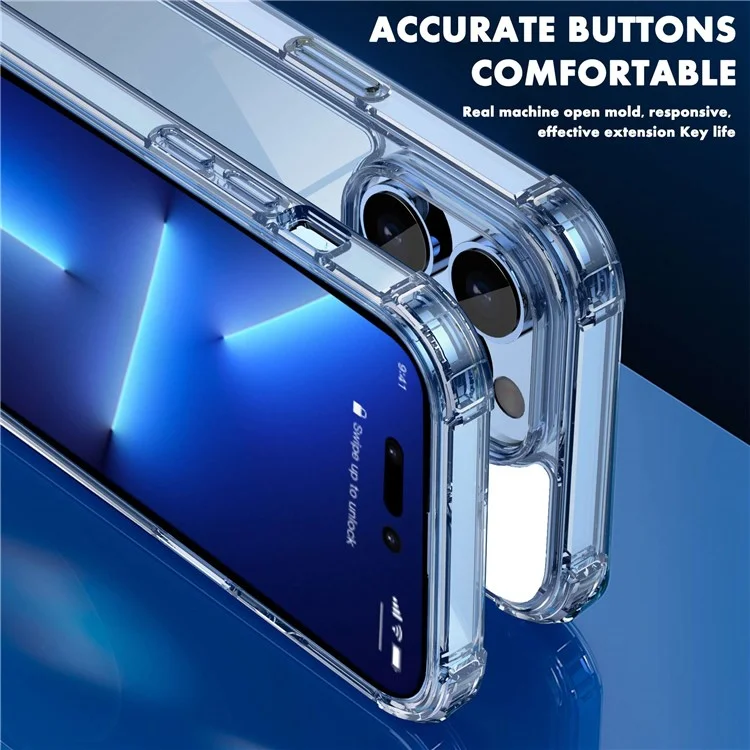IPAKY For iPhone 14 Pro Max 6.7 inch Ultra Slim Drop-proof Phone Case Anti-scratch Hard PC TPU Frame Back Cover