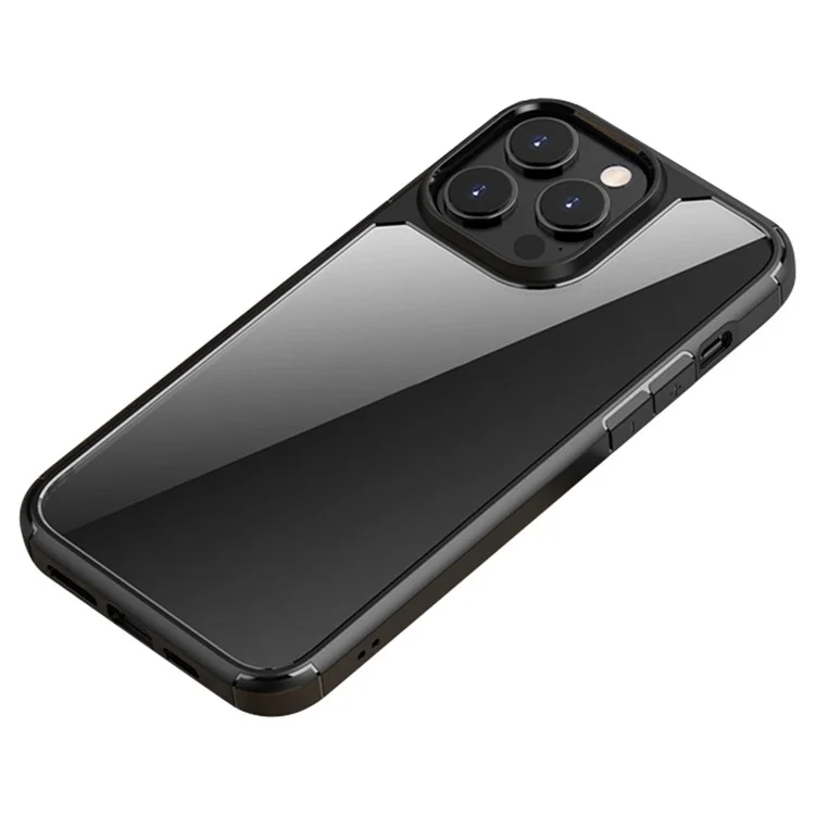 IPAKY Anti-scratch Phone Case for iPhone 14 Pro 6.1 inch, Drop-proof Solid Acrylic + TPU Back Cover with Airbag Protection Support Wireless Charging - Black