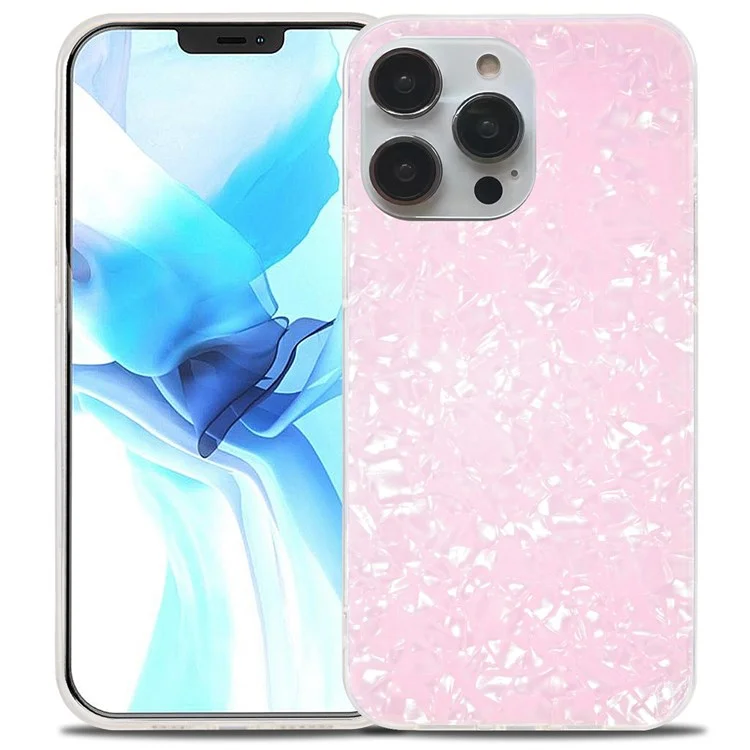 IPAKY Pour Iphone 14 Pro Max 6,7 Pouces IMD Case de Protection Soft TPU Hard Acrylique Taphic - Rose