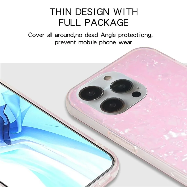 IPAKY Pour Iphone 14 Pro Max 6,7 Pouces IMD Case de Protection Soft TPU Hard Acrylique Taphic - Rose