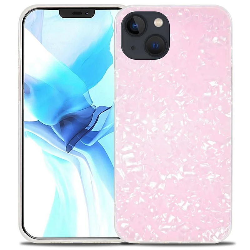 Ipaky Para Iphone 14 6.1 Pulgadas Case de Teléfono IMD TPU Soft TPU Hard Acrylic Back Protective Protective - Rosado