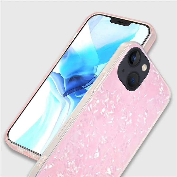 Ipaky Para Iphone 14 6.1 Pulgadas Case de Teléfono IMD TPU Soft TPU Hard Acrylic Back Protective Protective - Rosado