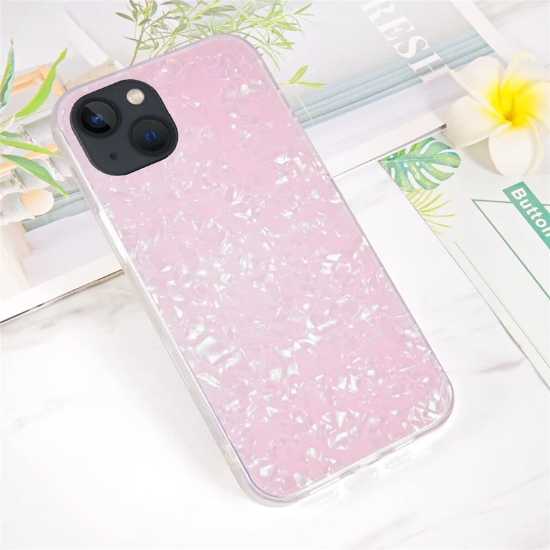 Ipaky Para Iphone 14 6.1 Pulgadas Case de Teléfono IMD TPU Soft TPU Hard Acrylic Back Protective Protective - Rosado