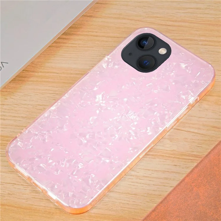 Ipaky Para Iphone 14 6.1 Pulgadas Case de Teléfono IMD TPU Soft TPU Hard Acrylic Back Protective Protective - Rosado