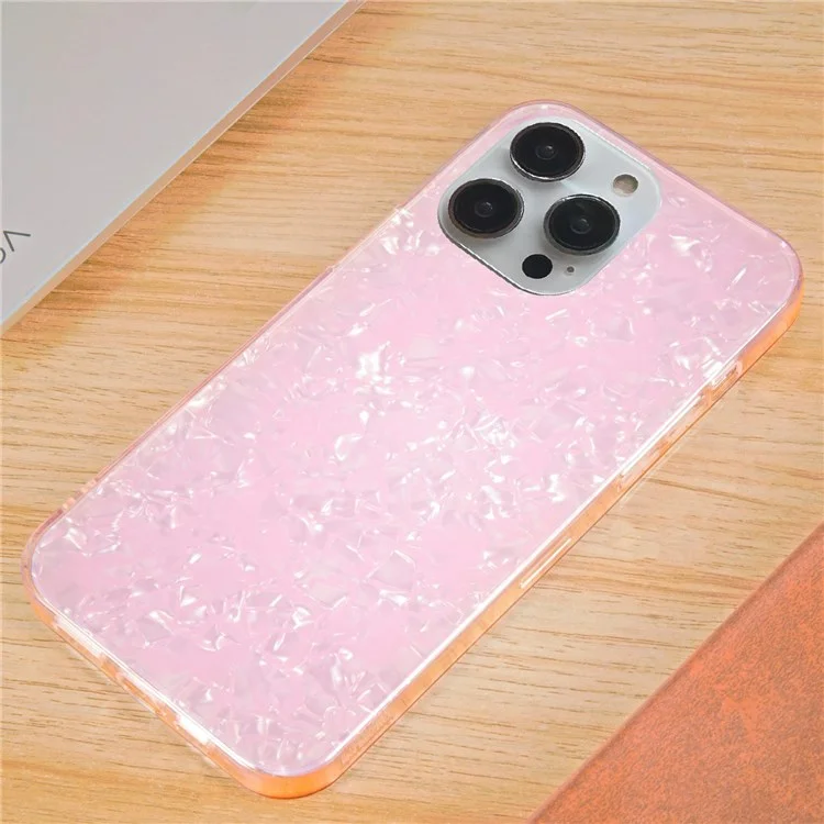 IPAKY Pour Iphone 14 Pro 6.1 Pouces Case de Téléphone Hybride IMD Haut Impact Hard Acrylique Flexible TPU Couverture de Protection - Rose