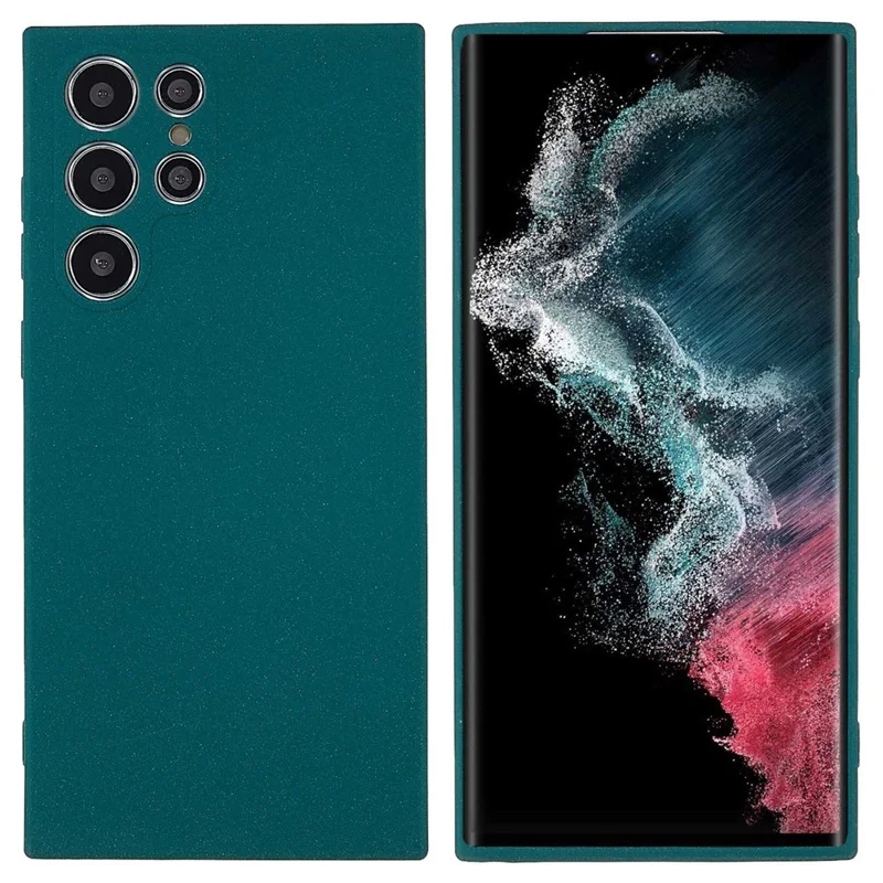 For Samsung Galaxy S22 Ultra 5G Anti-scratch Double-Sided Matte TPU Phone Case Drop-proof Back Cover Protective Shell - Dark Green