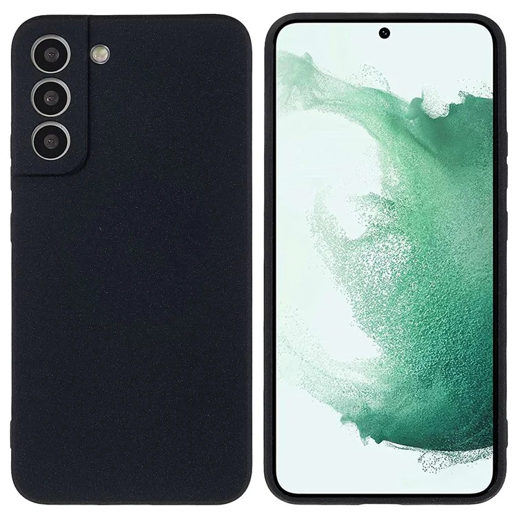 For Samsung Galaxy S22+ 5G Lightweight Anti-fall Soft TPU Phone Case Shockproof Double-Sided Matte Phone Shell - Black