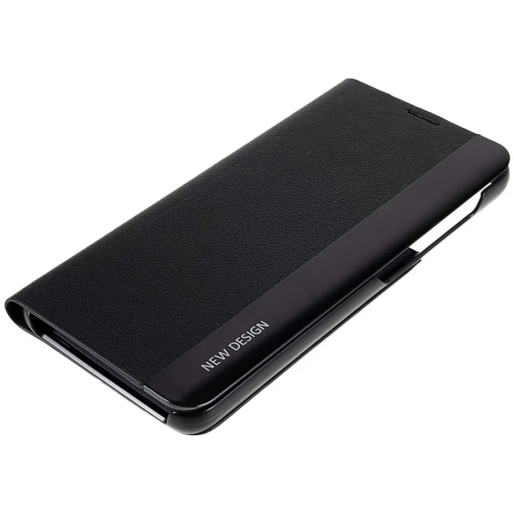 Для Samsung Galaxy S21 FE 5G PU Leather Stand Case Auto Absorption Anti-drop Electroplating Phone Cover - Black