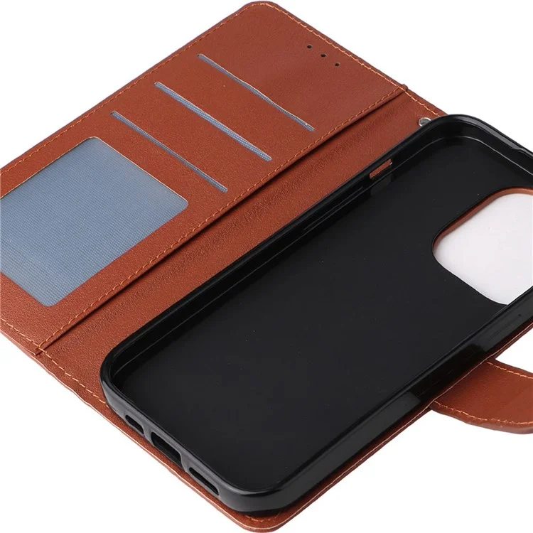 Per Iphone 14 Max da 6,7 ​​pollici di Copertura Anti-drop, Folio Flip pu Pulfrulico in Pelle Cellulare Custodia Con Cordino - Marrone