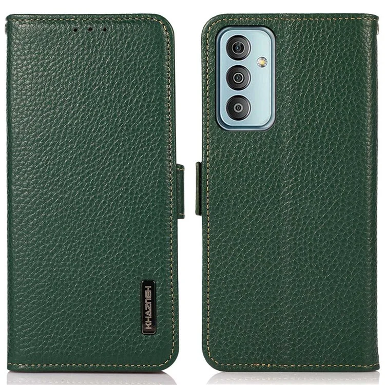 Khazneh Telefono Custodia Per Samsung Galaxy M13 4G, Litchi Texture Exature Anti-fall Anti-fall Guid - Verde