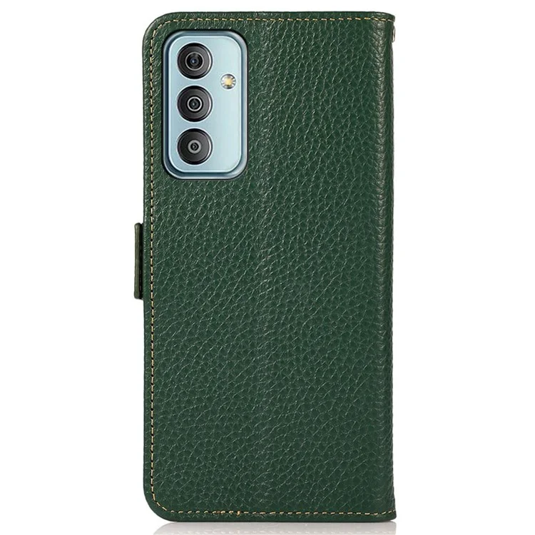 Khazneh Telefono Custodia Per Samsung Galaxy M13 4G, Litchi Texture Exature Anti-fall Anti-fall Guid - Verde