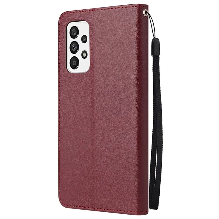 Per Samsung Galaxy A73 5G Custodia a portafoglio in pelle PU con supporto Protezione completa Cover per telefono - Rosso Vino