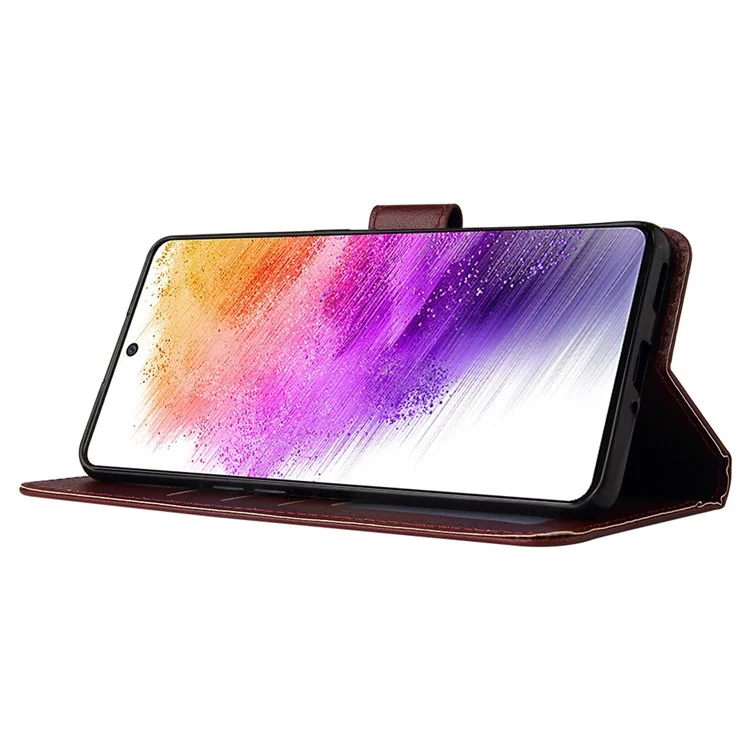 Per Samsung Galaxy A73 5G Custodia a portafoglio in pelle PU con supporto Protezione completa Cover per telefono - Rosso Vino