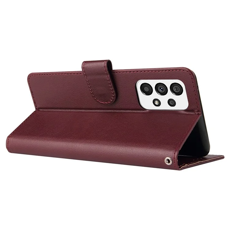 Per Samsung Galaxy A73 5G Custodia a portafoglio in pelle PU con supporto Protezione completa Cover per telefono - Rosso Vino