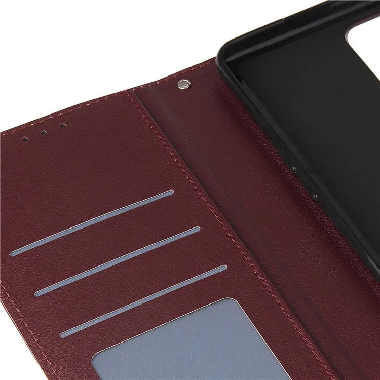 Per Samsung Galaxy A73 5G Custodia a portafoglio in pelle PU con supporto Protezione completa Cover per telefono - Rosso Vino