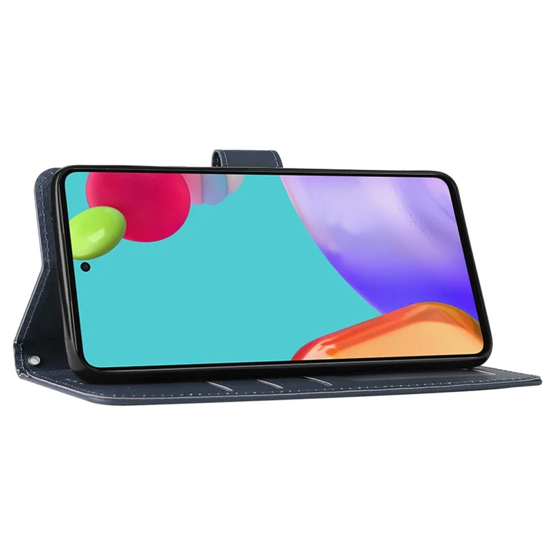For Samsung Galaxy A52 4G / 5G / A52s 5G Stand Wallet PU Leather Phone Cover Soft Inner TPU Case - Blue