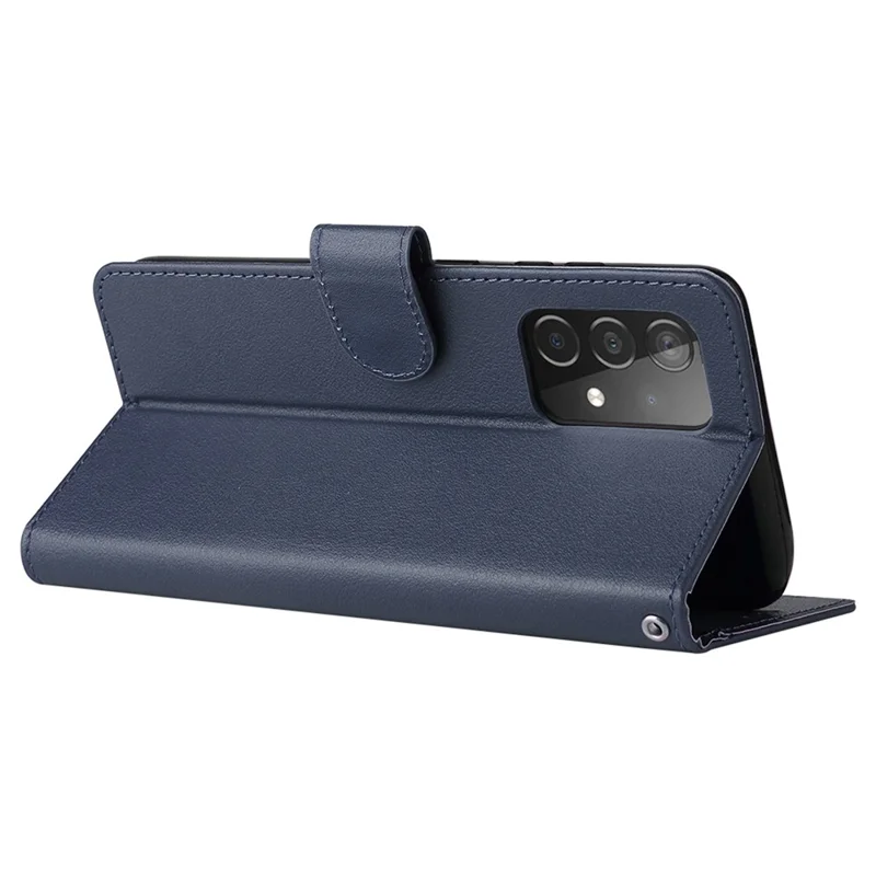 For Samsung Galaxy A52 4G / 5G / A52s 5G Stand Wallet PU Leather Phone Cover Soft Inner TPU Case - Blue