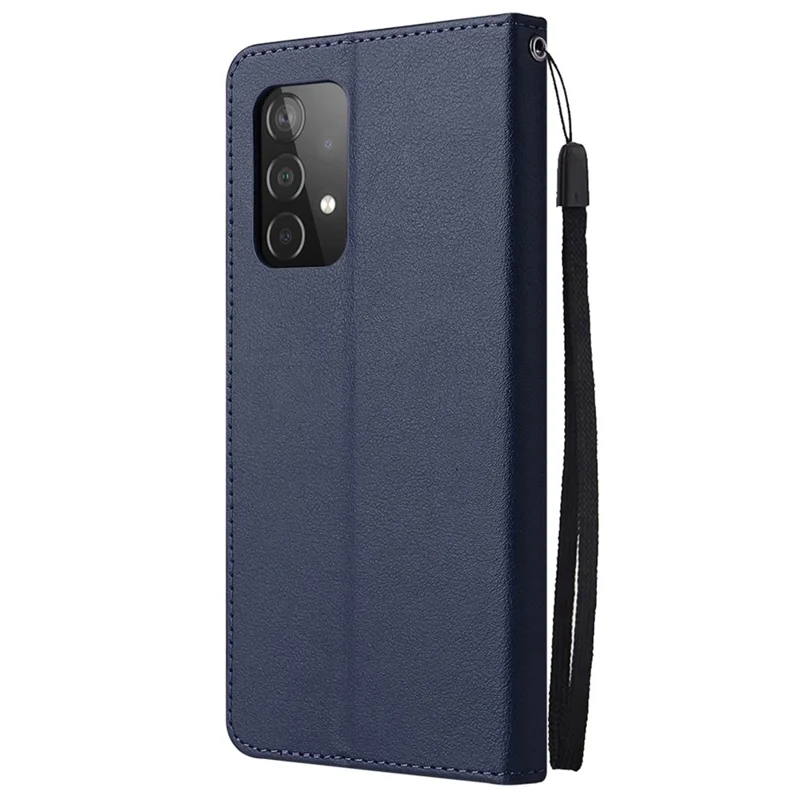 For Samsung Galaxy A52 4G / 5G / A52s 5G Stand Wallet PU Leather Phone Cover Soft Inner TPU Case - Blue