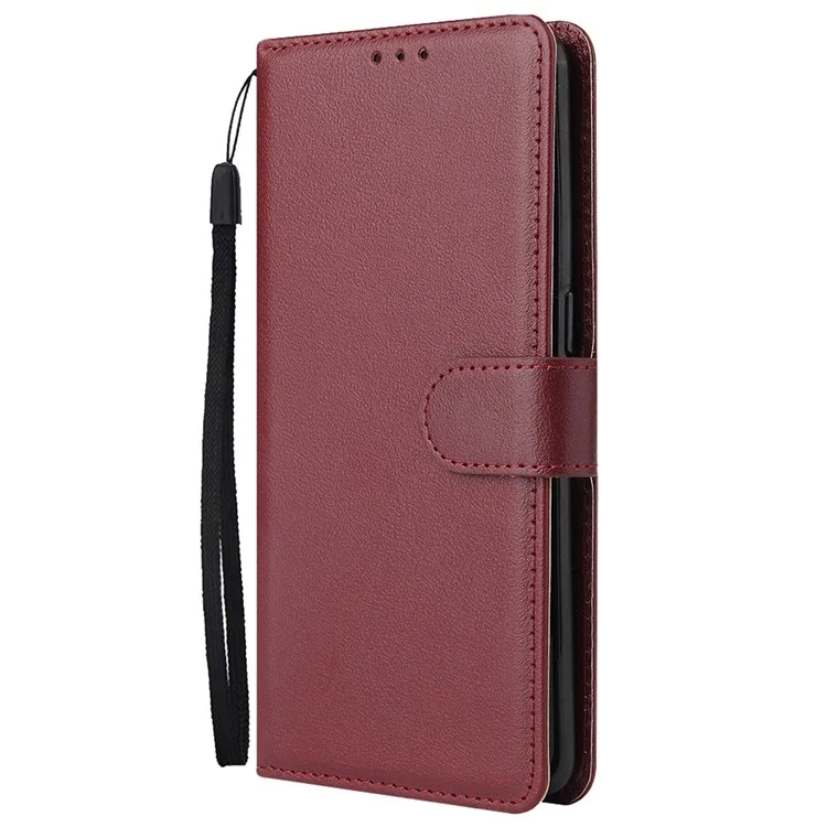 For Samsung Galaxy A53 5G Shockproof PU Leather Foldable Stand Case Folio Flip Phone Wallet Cover - Wine Red