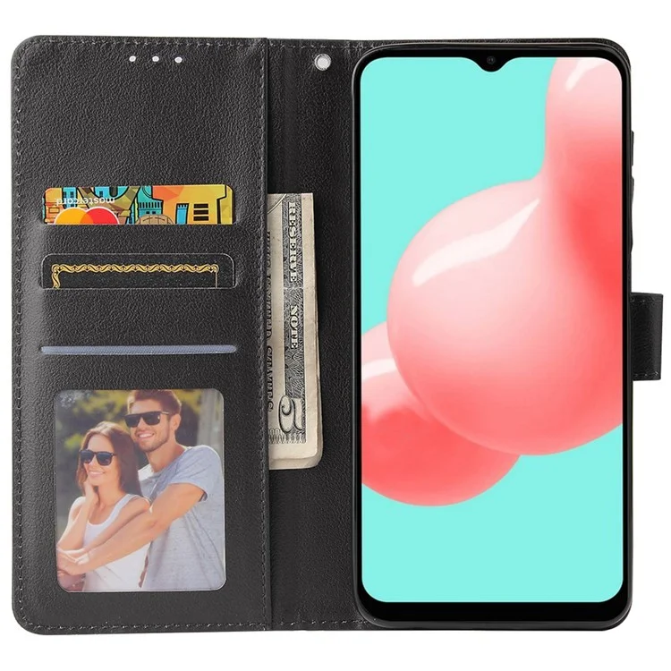 Для Samsung Galaxy A32 5G / M32 5G PU Leather Anti-scratch Protective Phone Cover Stand Wallet Flip Case - Черный