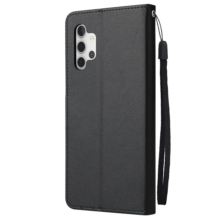 Для Samsung Galaxy A32 5G / M32 5G PU Leather Anti-scratch Protective Phone Cover Stand Wallet Flip Case - Черный