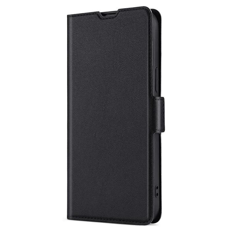 For Oppo A57 4G / A57s 4G PU Leather Stand Case Side Magnetic Clasp Protective Phone Cover with Card Holder - Black