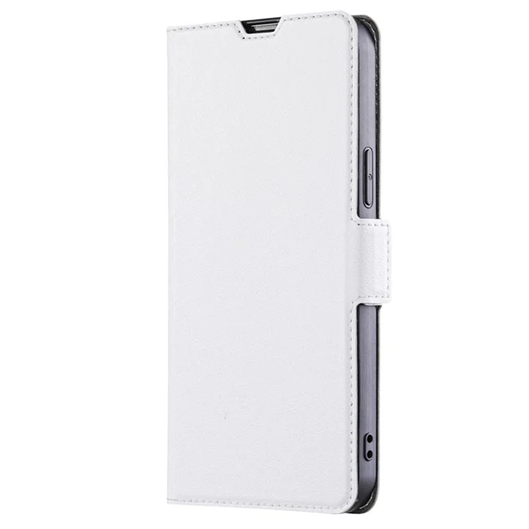 Für Oppo A57 4G PU Leder Stand Hülle Seitenmagnetverschluss Schutzphase Mit Kartenhalter - Weiß