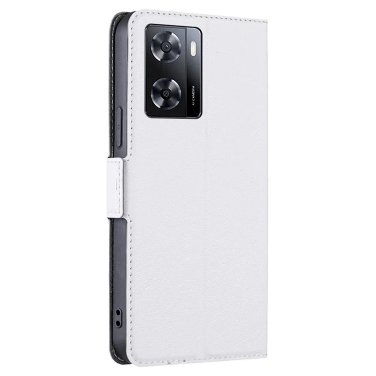 Für Oppo A57 4G PU Leder Stand Hülle Seitenmagnetverschluss Schutzphase Mit Kartenhalter - Weiß