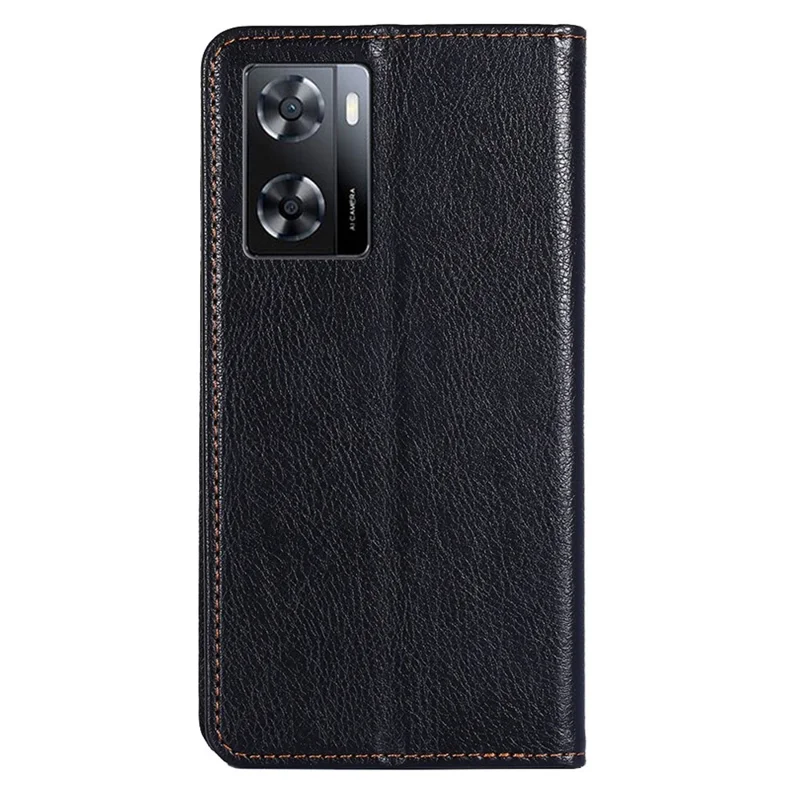 Magnetic Auto Closure Leather Phone Case for Oppo A57 4G / A57s 4G, Foldable Stand Wallet All-round Protective Shell - Black