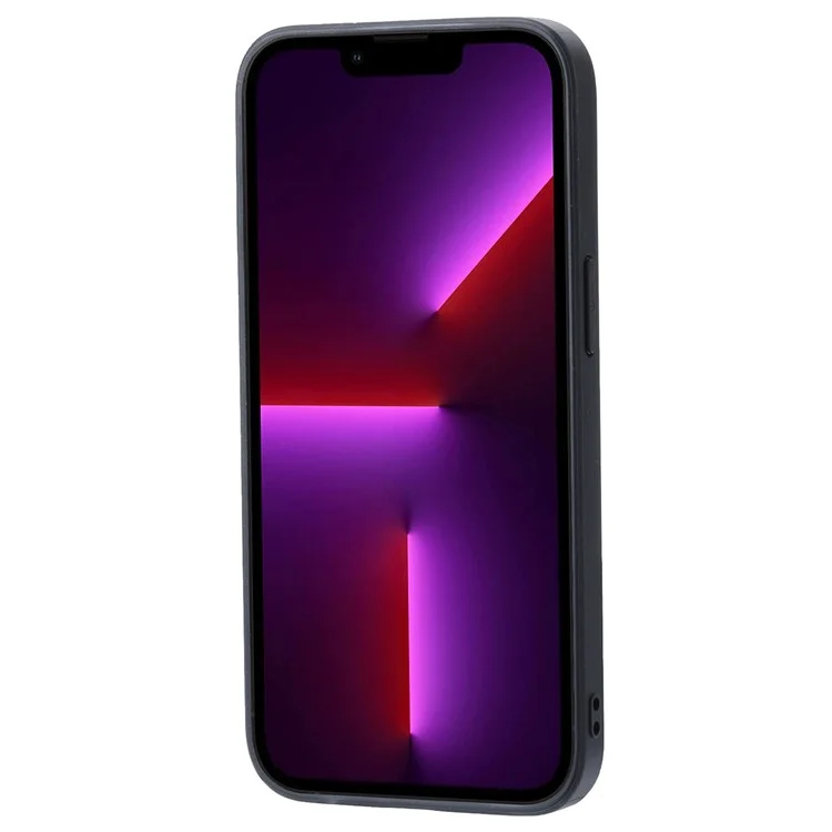 Para Iphone 14 Pro Máximo de 6,7 Polegadas de Couro PU Revestido de Tpu Kickstand Slots de Slots de Capa de Galho Magnético Tampa à Prova de Choque - Castanho