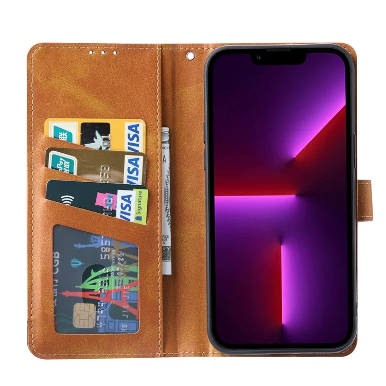 Per Iphone 14 Pro 6,1 Pollici Shock Anti-fallo Antide-fallo in Pelle Wallet Stand Design Magnetic Telefon Shell - Verde