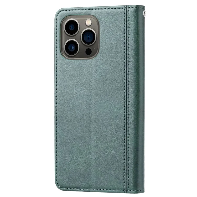 Per Iphone 14 Pro 6,1 Pollici Shock Anti-fallo Antide-fallo in Pelle Wallet Stand Design Magnetic Telefon Shell - Verde