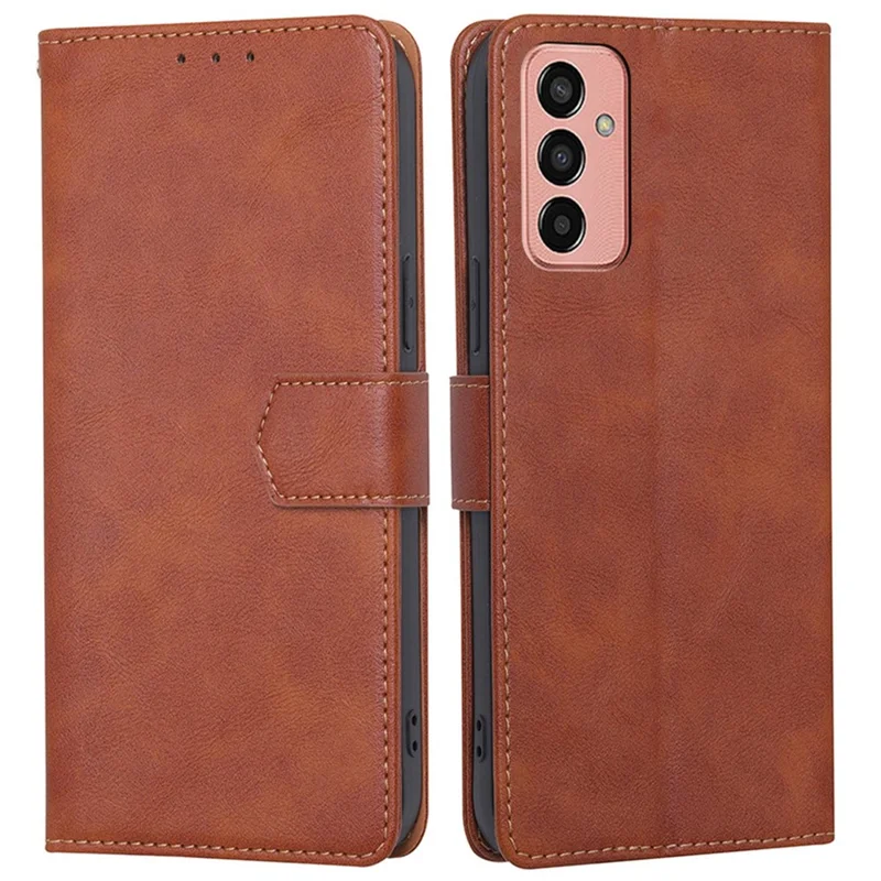 Pour Samsung Galaxy M13 4G Anti-bas PU Cuir en Cuir à Eau Portefeuille Flip Bylef - Brun