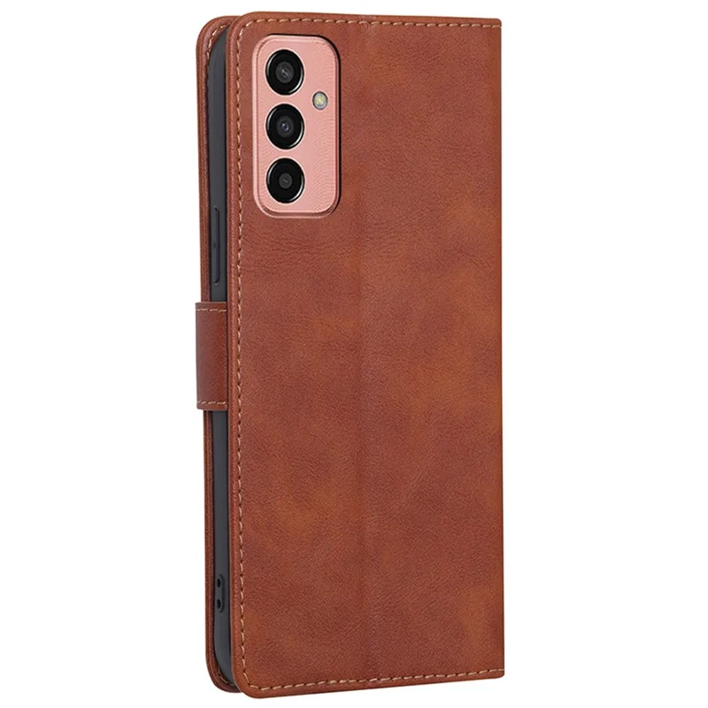 Pour Samsung Galaxy M13 4G Anti-bas PU Cuir en Cuir à Eau Portefeuille Flip Bylef - Brun