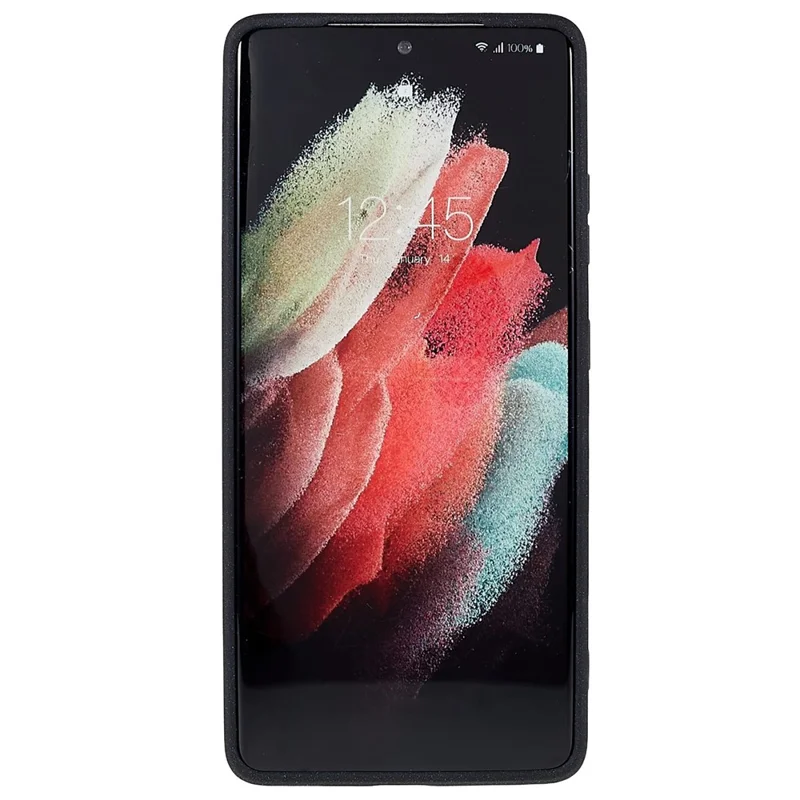 Para Samsung Galaxy S21 Ultra 5G Funda de TPU mate con doble cara Antidesgaste Cubierta trasera del teléfono móvil - Negro