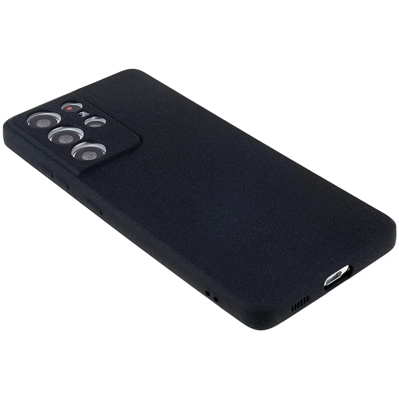 Para Samsung Galaxy S21 Ultra 5G Funda de TPU mate con doble cara Antidesgaste Cubierta trasera del teléfono móvil - Negro