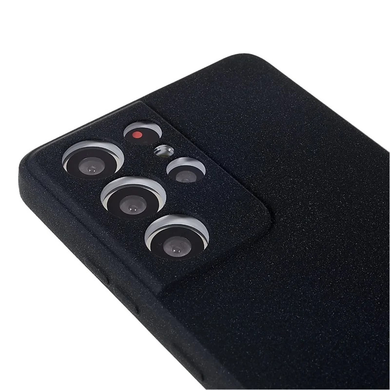 Para Samsung Galaxy S21 Ultra 5G Funda de TPU mate con doble cara Antidesgaste Cubierta trasera del teléfono móvil - Negro